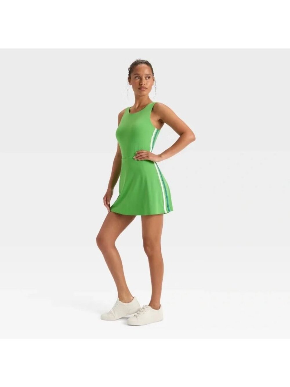 JoyLab Womens Spring Green Active Dress L Moisture-Wicking With Removable Pads